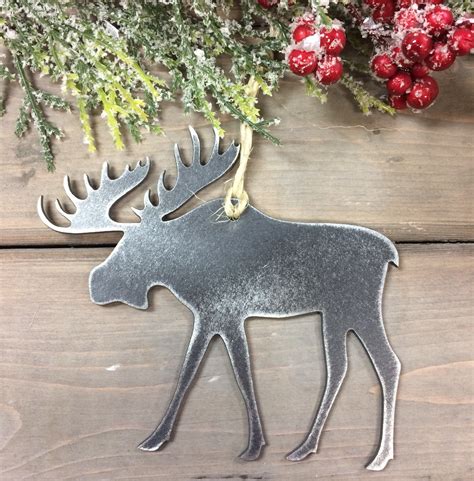 Rustic Metal House Ornament, Farmhouse Christmas Ornament 